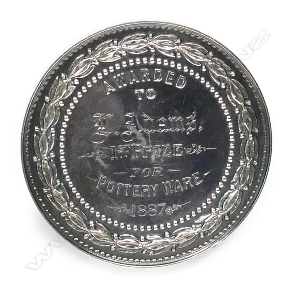 G. Coates & Co. Canterbury A & P Association large silver medal awarded to Luke Adams for pottery, Image 1++